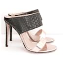 Gianvito Rossi Black and Rose Gold Sandals