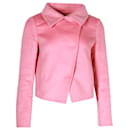 Jaqueta frontal assimétrica Prada em lã rosa