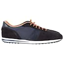 Tod's Lace-Up Low Top Sneakers in Navy Blue Suede