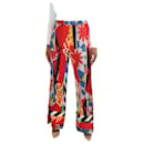 Red silk patchwork printed trousers - size L - Autre Marque