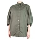 Green puff-sleeved shirt - size UK 10 - Autre Marque