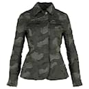 Dior Camouflage Zip Front Jacket in Green Polyester