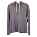 Theory Knit Hoodie in Grey Cotton