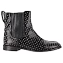 Burberry Studded Ankle Boots in Black Leather
