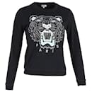 Kenzo Tiger Graphic Sweater in Black Cotton