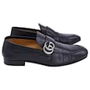 Gucci GG Marmont Loafers in Black Leather