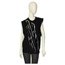 Dsquared2 Black Sequins Lightning Sleeveless Tank Top Black Cotton Blouse size M