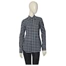 Dsquared2 Blue Check Cotton Collared Button Down Front Shirt Top size 42