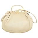 Miu Miu Off White Leather Frame Top satchel bag Crossbody Strap Handbag