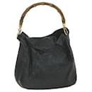 GUCCI Bamboo Shoulder Bag Leather Black Auth bs9601 - Gucci
