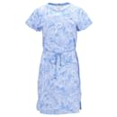 Tommy Hilfiger Damen-T-Shirt-Kleid mit Palmenmuster aus blauer Baumwolle