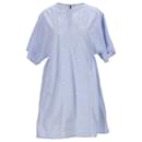 Tommy Hilfiger Womens Stripe Floral Embroidery Kaftan Dress in Light Blue Cotton