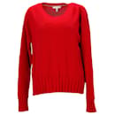 Tommy Hilfiger Womens Crew Neck Rib Knit Jumper in Red Cotton