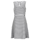 Tommy Hilfiger Womens All Over Stripe Fit And Flare Dress in White Polyester