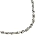 [LuxUness] Silberne Halskette mit gedrehter Kette, Metallhalskette in ausgezeichnetem Zustand - & Other Stories