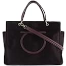 Salvatore Ferragamo Gancini Leather Handbag Leather Tote Bag EE-21 H237 in Good condition