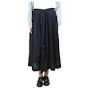Black creased midi skirt - size UK 12 - Autre Marque