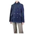 Blue lined-breasted alpaca coat - size UK 12 - Burberry