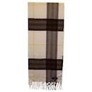 Burberry Check Fringed Scarf in Multicolor Cashmere