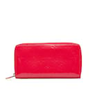Red Louis Vuitton Monogram Vernis Zippy Wallet