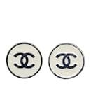 Boucles d'oreilles à clip Chanel CC argentées