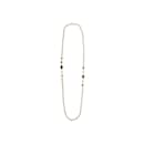 Gold-Tone & Faux Pearl Chanel Long Strand Necklace
