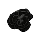Black Chanel Velvet Camellia Lapel Pin