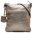 Gold Loewe Anagram Leather Messenger Bag