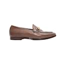 Brown Gucci Leather Horsebit Loafers Size 35