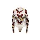 Vintage White & Multicolor Alaia Fall/Winter 1991 Butterfly Bodysuit - Alaïa