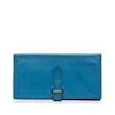 Blue Hermes Epsom Bearn Wallet - Hermès