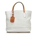 White Gucci Leather Tote Bag