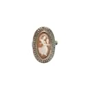 Silberner Vintage Cameo Muschelring - Autre Marque