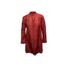 Vintage rojo Fendi Jacquard chaqueta tamaño UE 40
