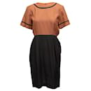 Vintage Brown & Black Balmain Ivoire 1980s Linen Dress Size EU 40 - Autre Marque