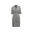Vintage Black & White Yves Saint Laurent Floral Print Dress Size EU 40