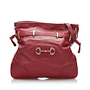 Red Gucci Horsebit 1955 Drawstring Crossbody Bag