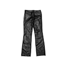 Pantalon en cuir Prada noir vintage Taille UE 44