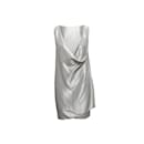 Vintage Silver Zoran Silk-Blend Mini Dress Size US M - Autre Marque