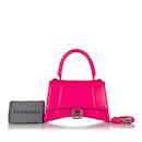 Bolso satchel de cuero rosa Balenciaga Hourglass