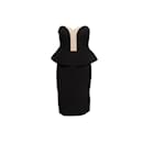 Black & Cream Alexander McQueen Strapless Peplum Dress Size EU 40 - Alexander Mcqueen