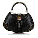 Schwarze Gucci-Lack-Indy-Babouska-Tasche