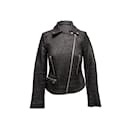 Black Veronica Beard Ribbed Cotton Moto Jacket Size US 2