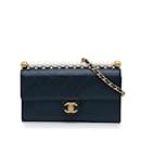 Blue Chanel Chic Pearls Goatskin Wallet on Chain Crossbody Bag