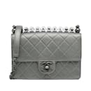 Silver Chanel Medium Chic Pearls Lambskin Flap Crossbody Bag