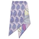 Purple Hermes Printed Twilly Silk Scarf Scarves - Hermès