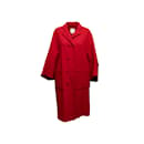 Vintage Red Chado de Ralph Rucci abrigo de lana tamaño US L - Autre Marque