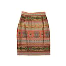 Vintage Orange & Multicolor Christian Lacroix Jacquard Skirt Size FR 34