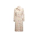 Vintage Cream & Multicolor Gucci 1970s Silk Printed Dress Size IT 44