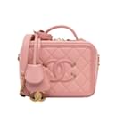 Pink Chanel Small Caviar CC Filigree Vanity Bag Satchel